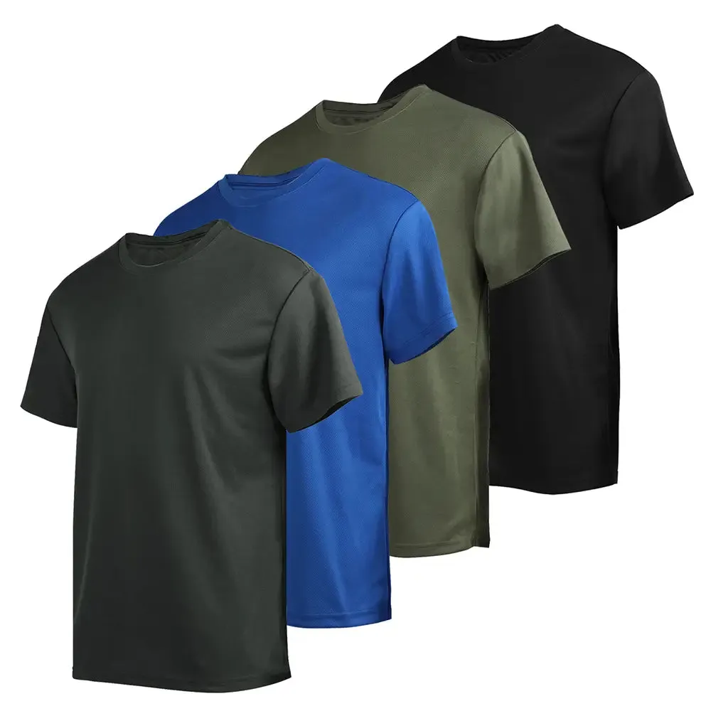 4pcs Men's Short Sleeve Crew T-shirts