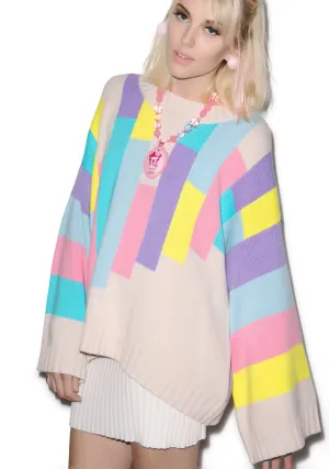 80s Blocks Chunky Oversized Sweater