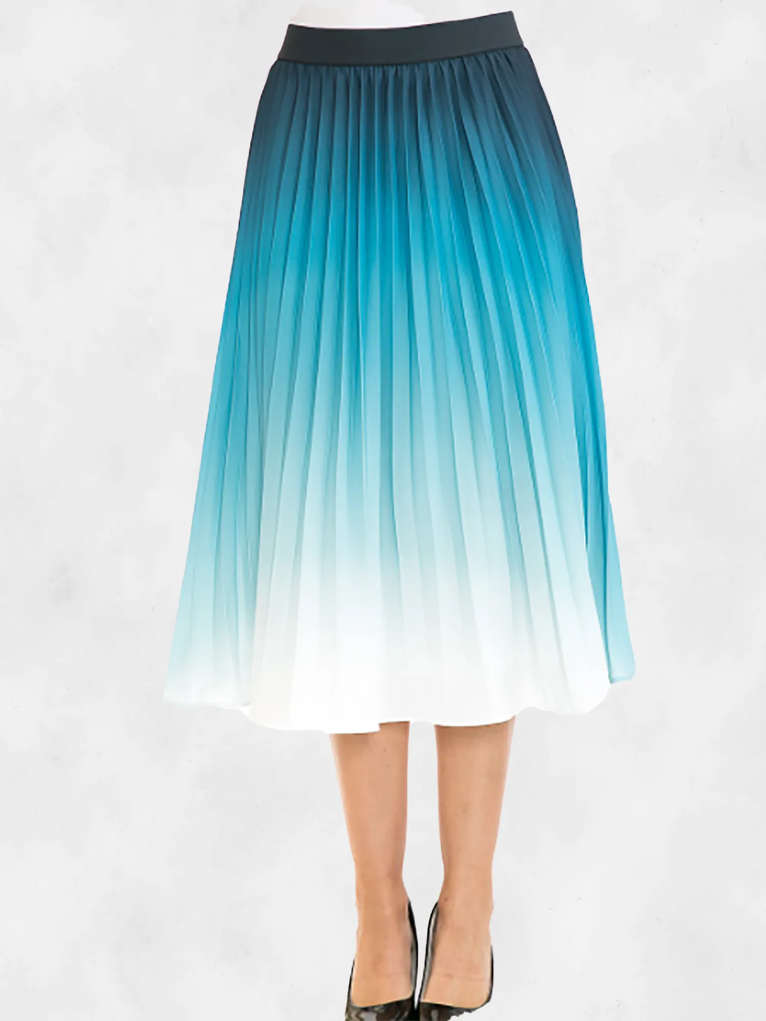 ANNVA USA High Waist Pleated A-line Swing Skirt