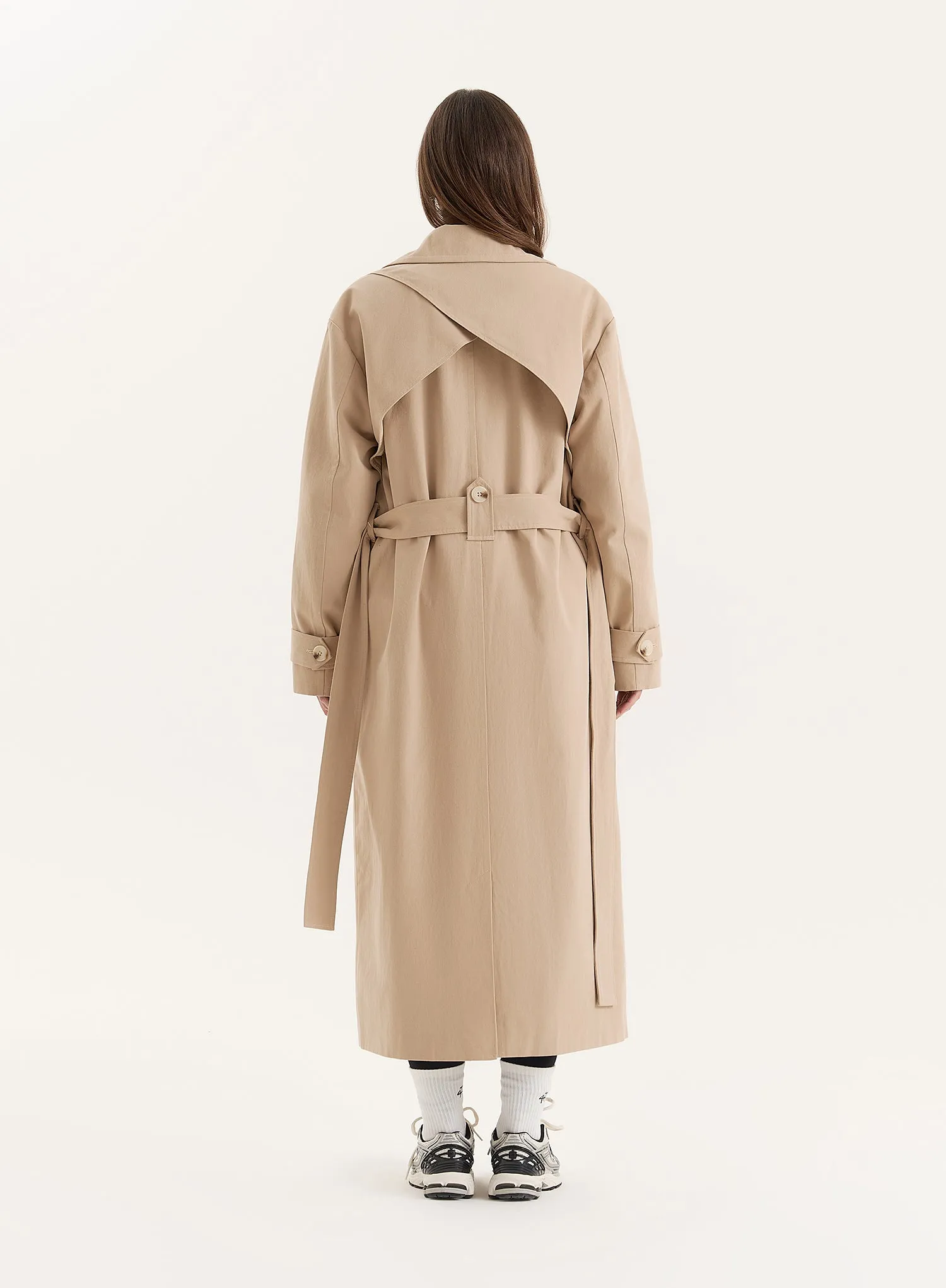 Beige Belted Trench Coat- Tabi