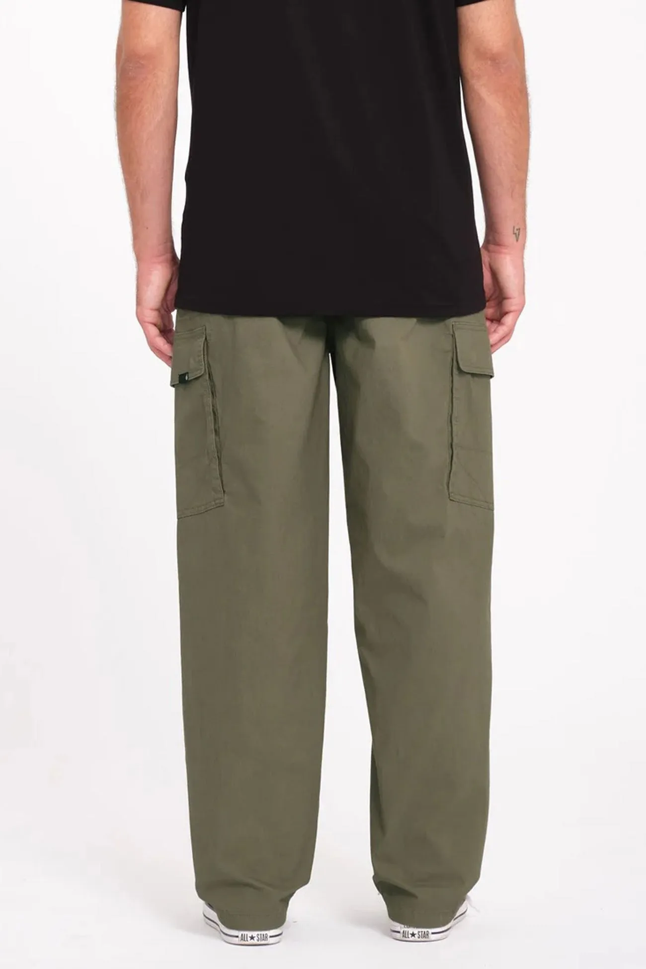 Billow Tapered Elastic Waist Cargo Wintermoss