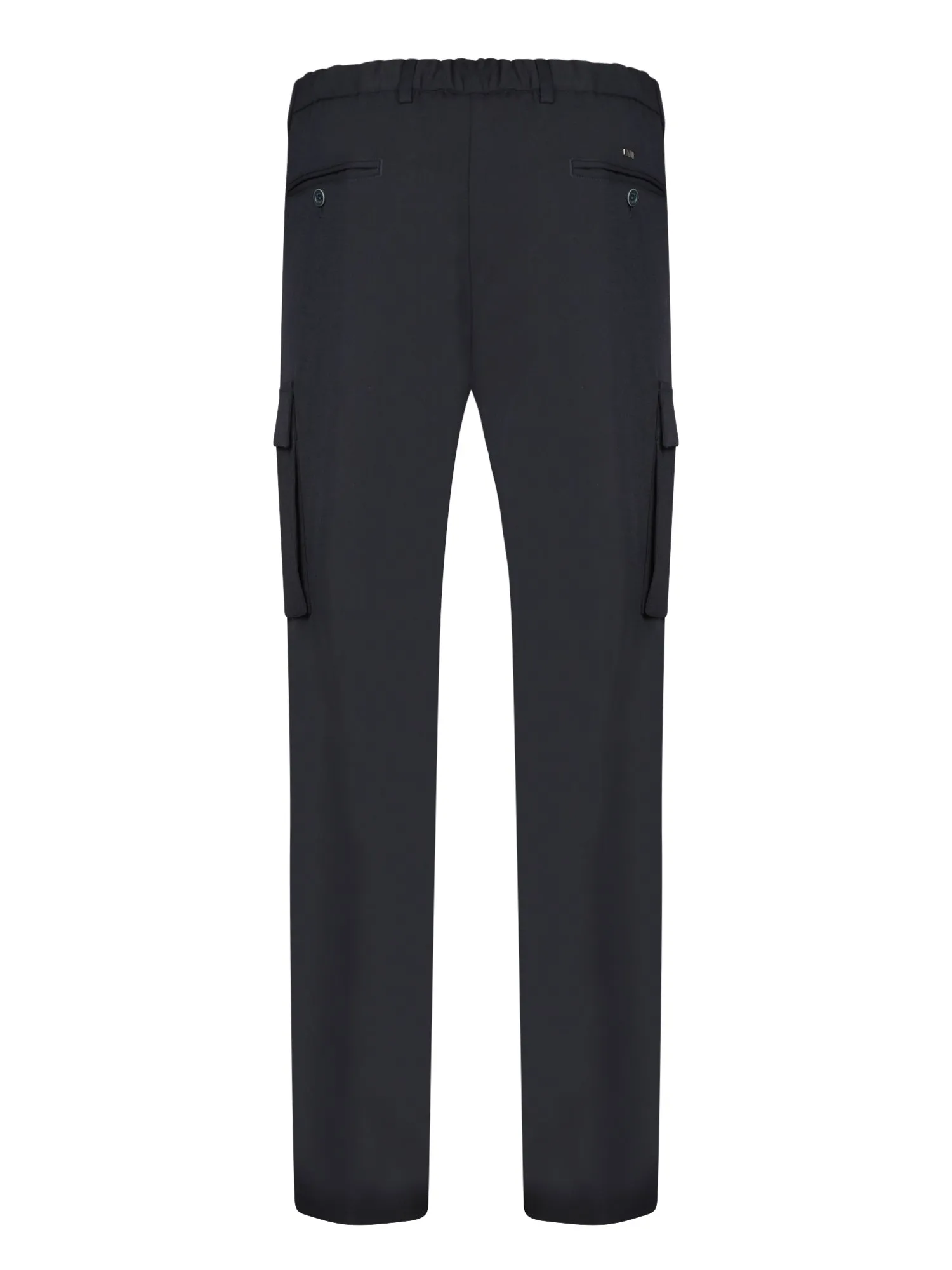 Blue Wool Relaxed Pants