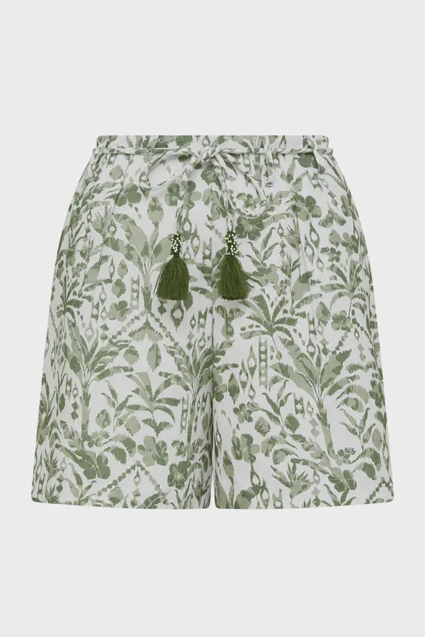 Cable Oasis Linen Short - Palm Print