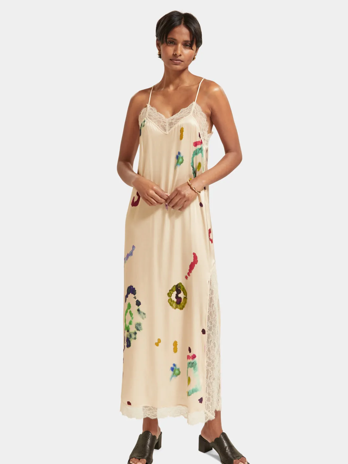 Camisole maxi dress with lace