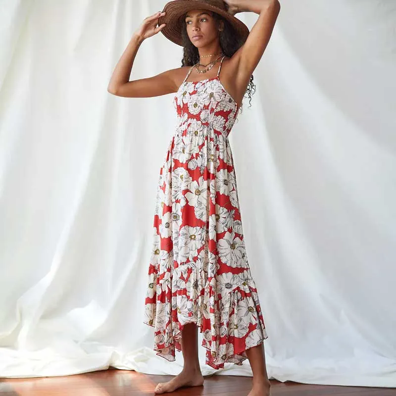 Carlita Cut-Out Halter Top Maxi Dress