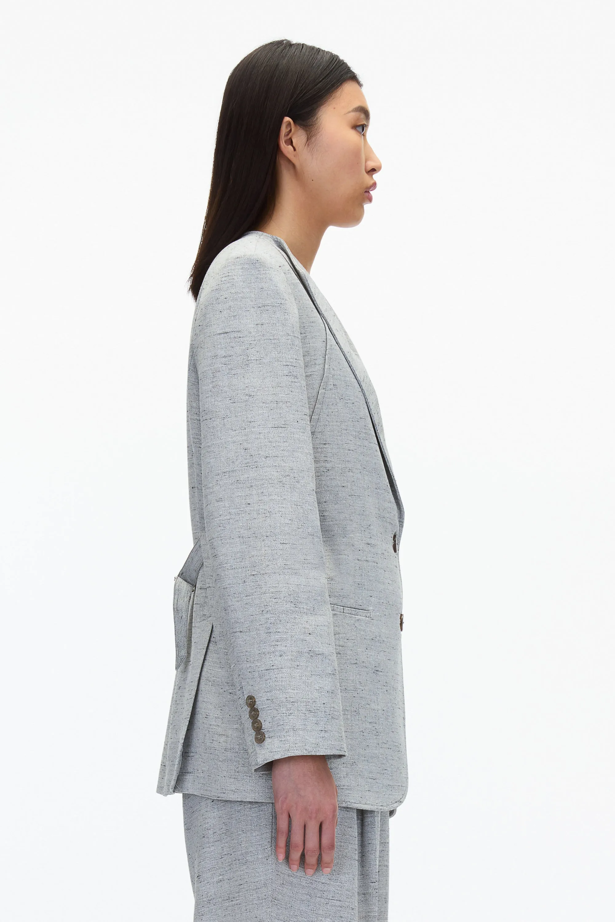 Collarless Relaxed Blazer