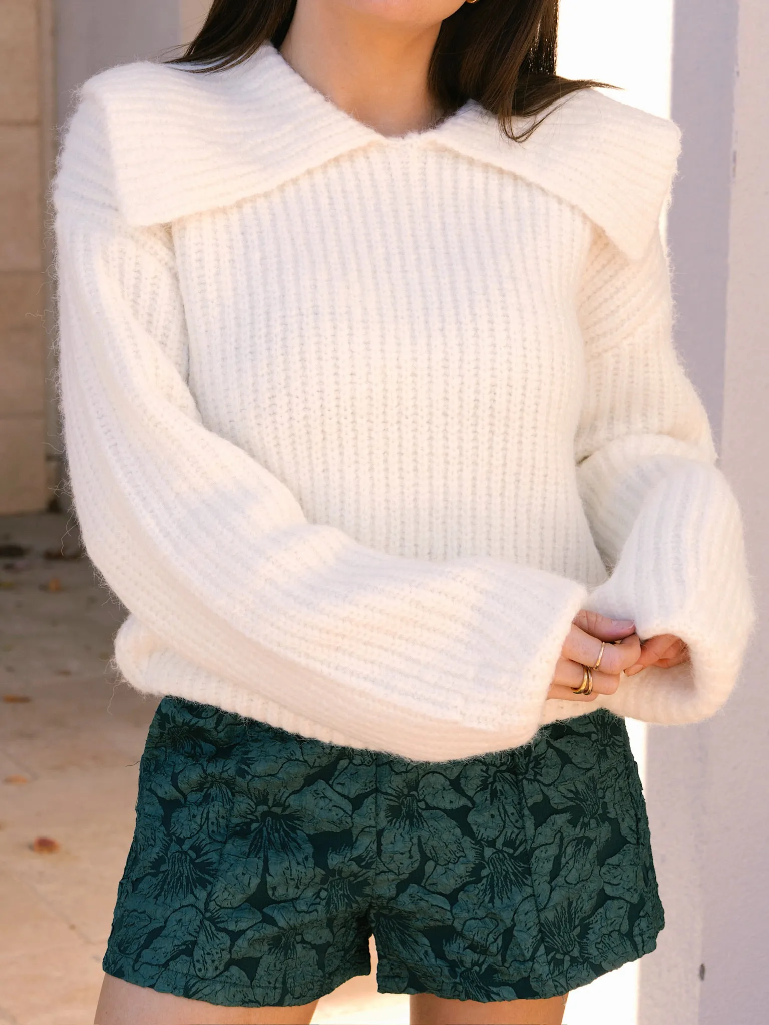 English Factory Collared Chunky Sweater