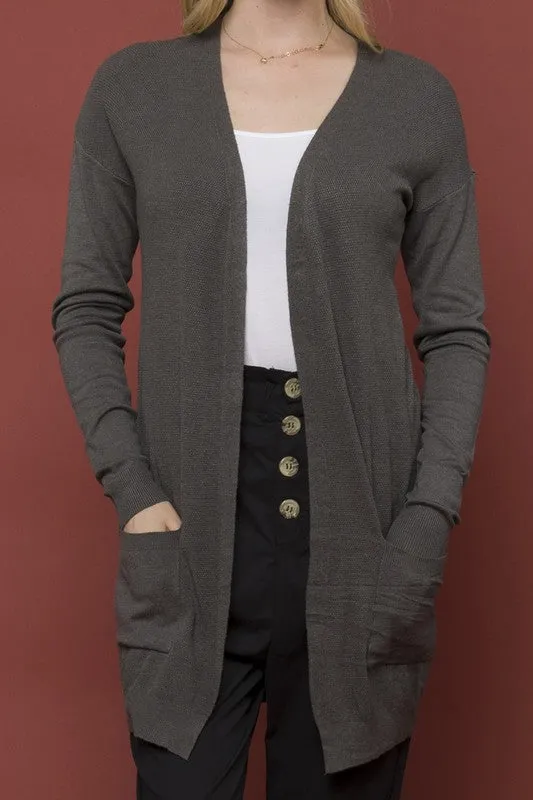 Fallin' for Fall Cardigan in Charcoal