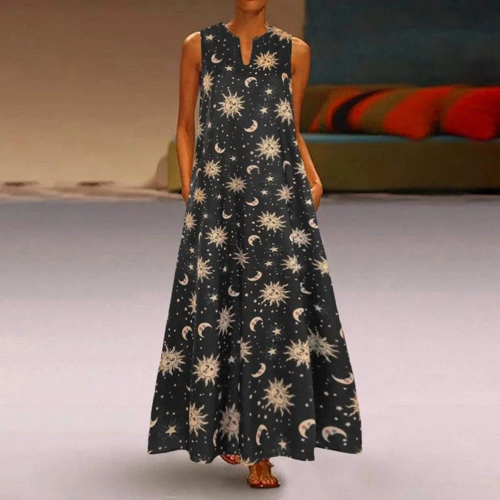 FashionSierra - Printed Bohemian Ethnic Style Beach Maxi Dress