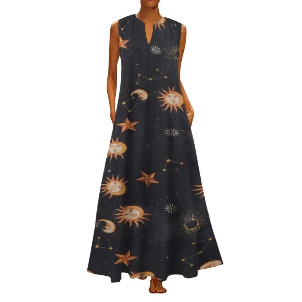 FashionSierra - Printed Bohemian Ethnic Style Beach Maxi Dress