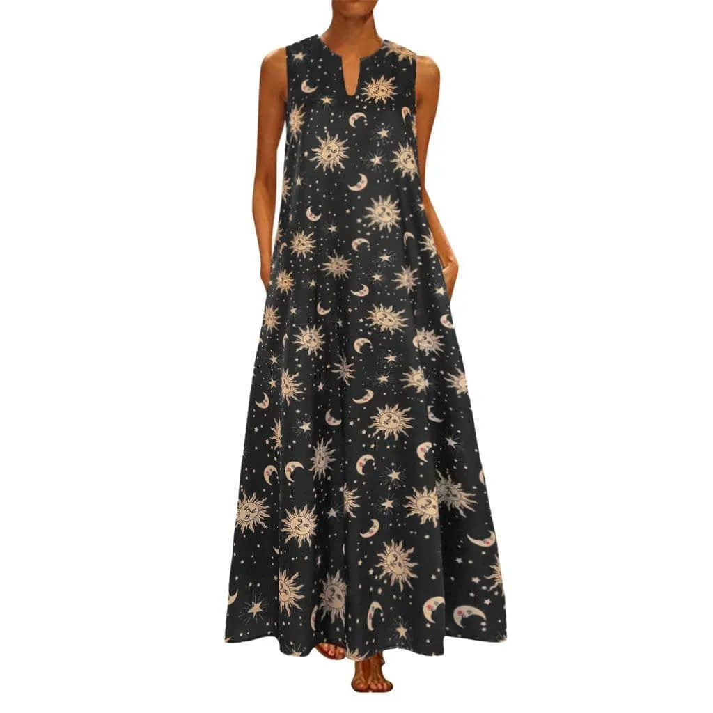 FashionSierra - Printed Bohemian Ethnic Style Beach Maxi Dress