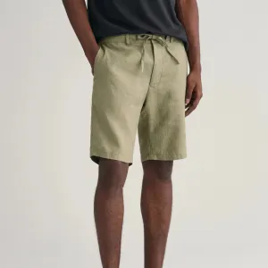 GANT Relaxed Fit Linen Drawstring Shorts in Dried Clay