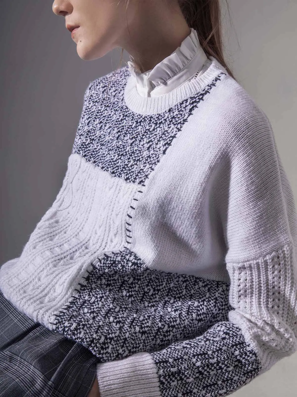 Italian Wool Mix Yarn & Cable Sweater