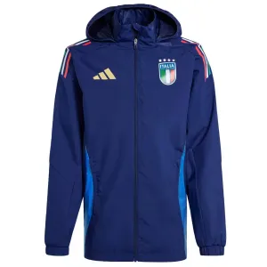 Italy soccer training rain jacket 2024/25 navy blue - Adidas