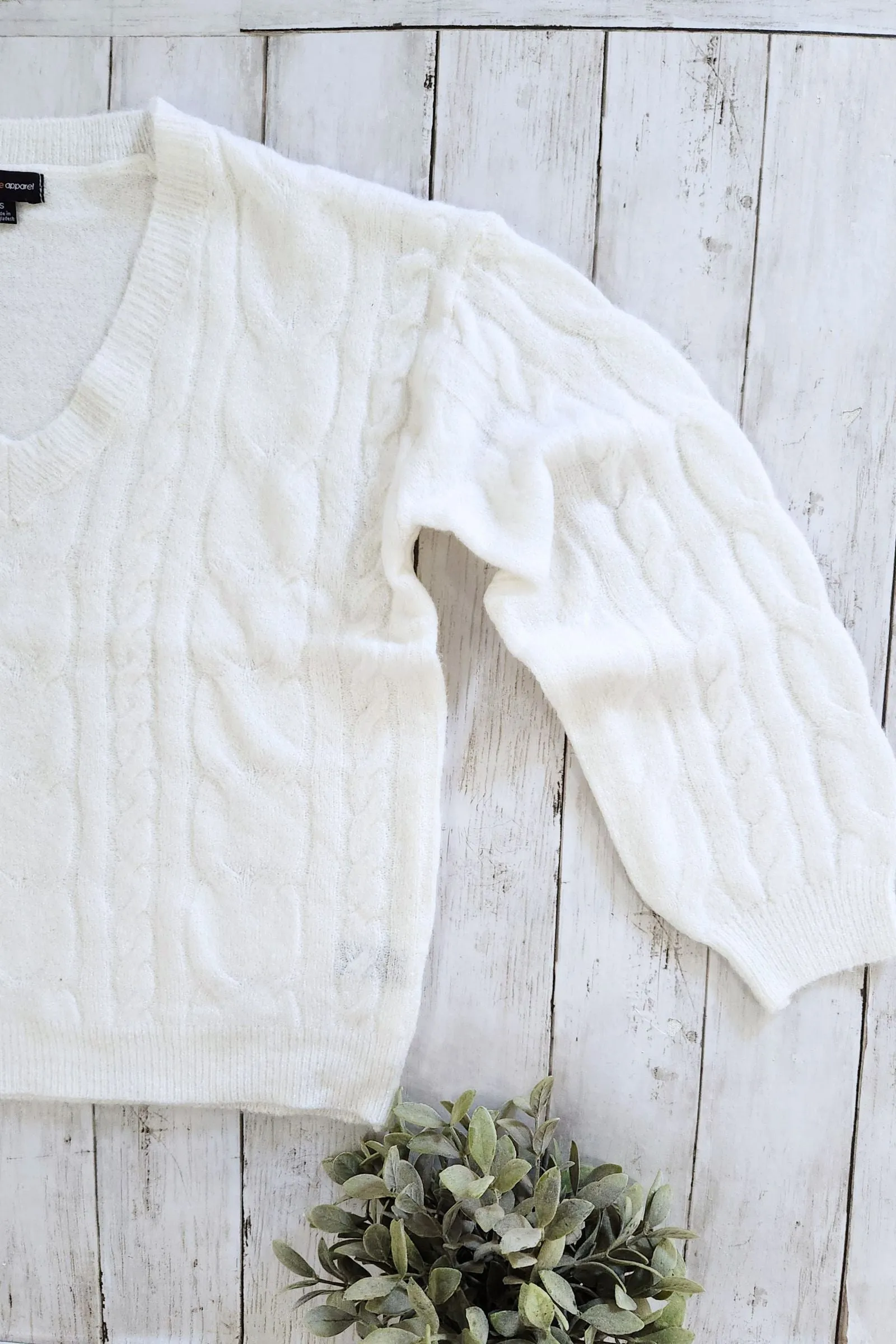 Ivory Cable Knit Sweater