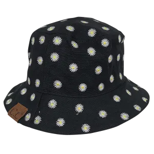 KB-005 C.C Daisy Rain Bucket Hat Black