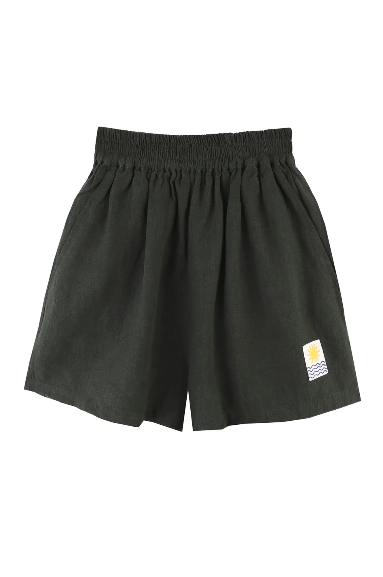 L.F Markey Basic Linen Forest Green Shorts