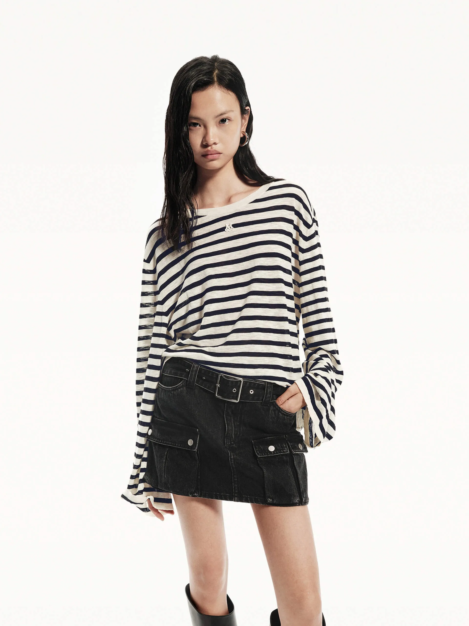 Lightweight Striped Knit Top