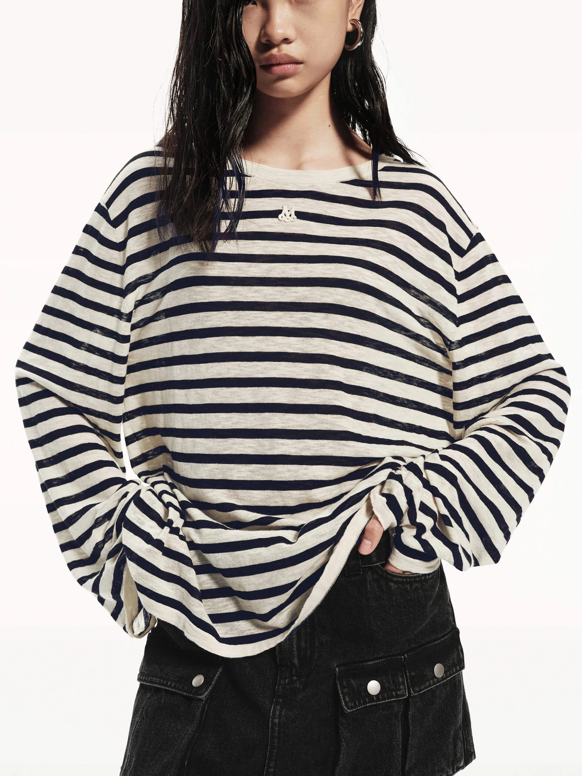 Lightweight Striped Knit Top