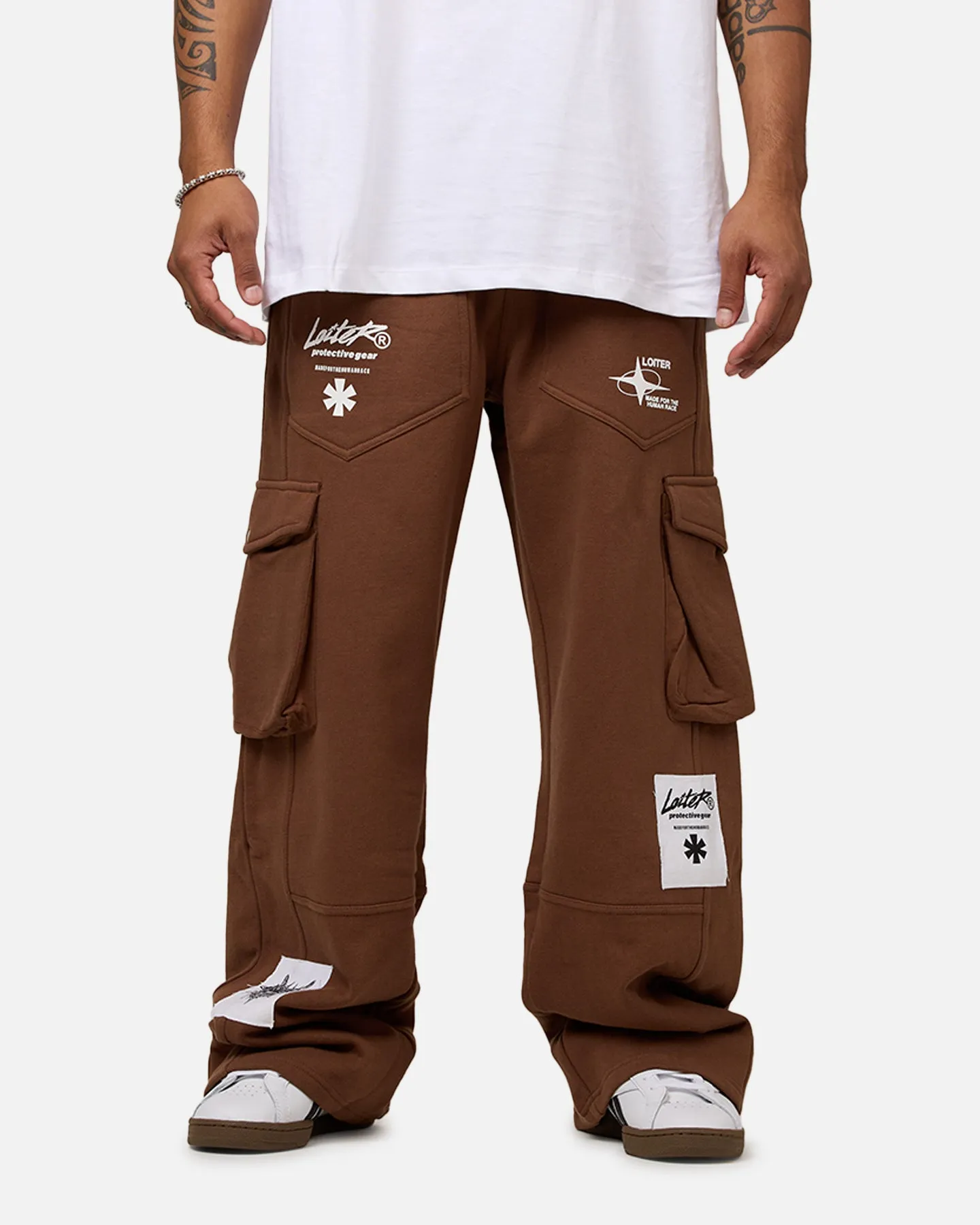 Loiter Utopia Cargo Sweat Pants Brown