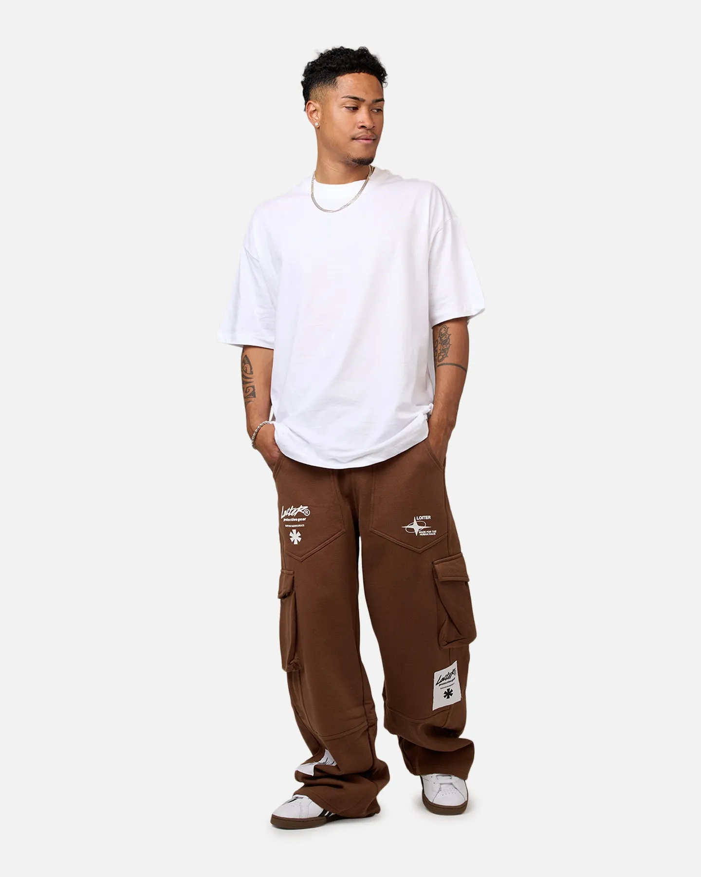 Loiter Utopia Cargo Sweat Pants Brown