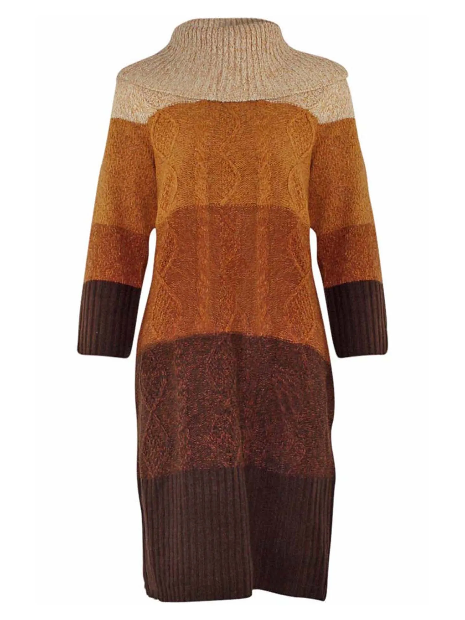 Lush Long Sleeve Cable Knit Sweater Dress