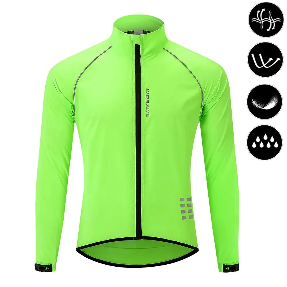 Men's Cycling Windbreaker Ultralight Reflective Windproof Jacket Men MTB Road Bike Wind Coat Long Sleeve Bicycle Clothing