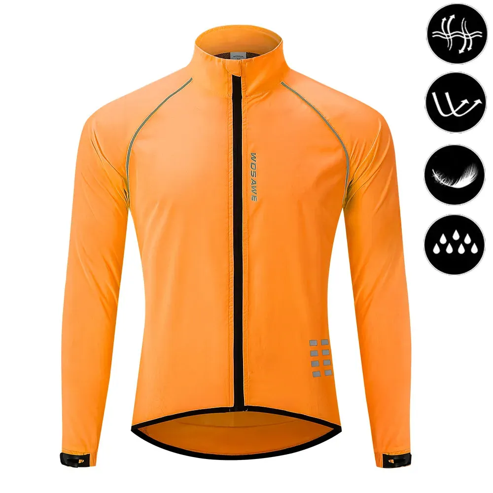 Men's Cycling Windbreaker Ultralight Reflective Windproof Jacket Men MTB Road Bike Wind Coat Long Sleeve Bicycle Clothing