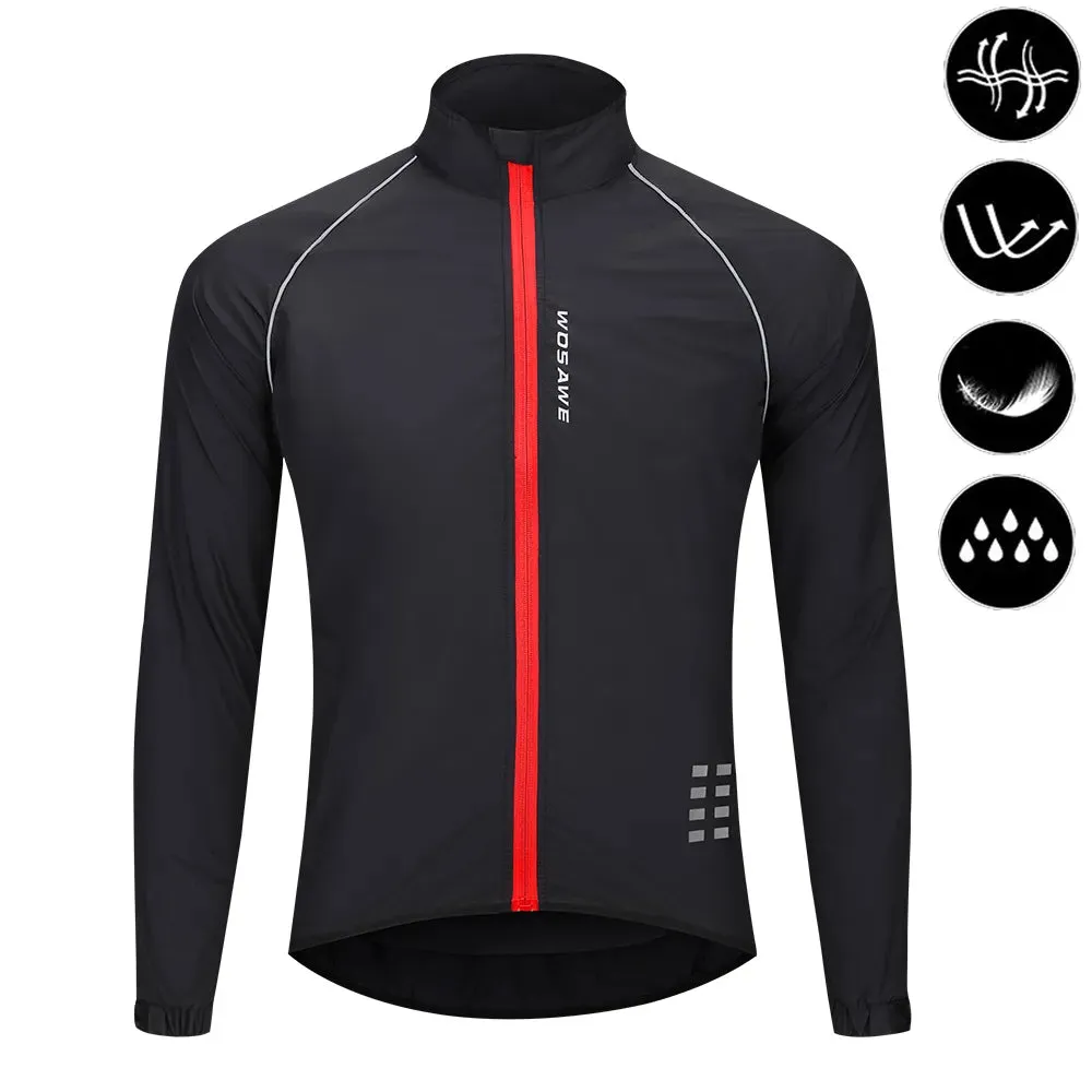 Men's Cycling Windbreaker Ultralight Reflective Windproof Jacket Men MTB Road Bike Wind Coat Long Sleeve Bicycle Clothing