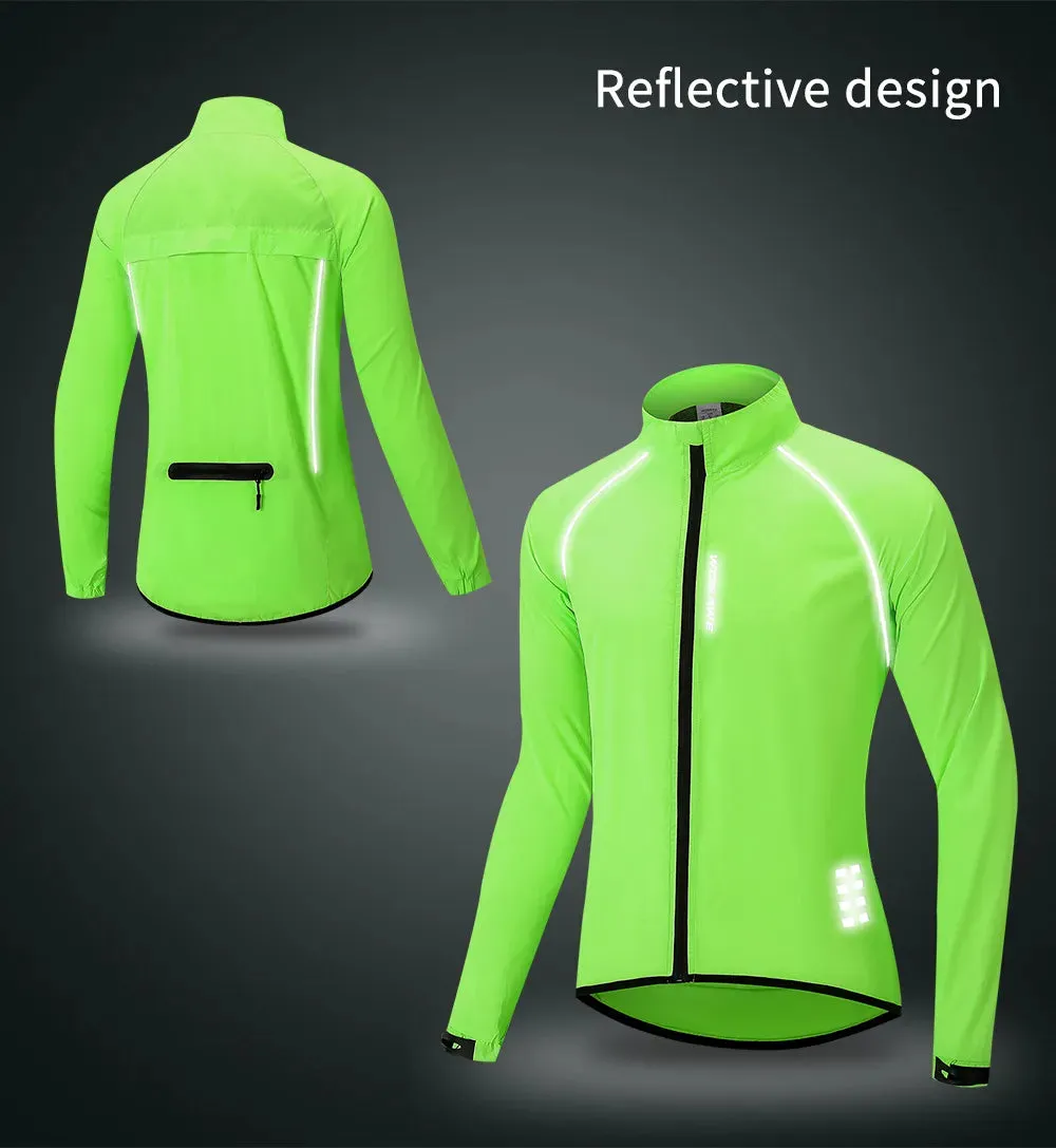 Men's Cycling Windbreaker Ultralight Reflective Windproof Jacket Men MTB Road Bike Wind Coat Long Sleeve Bicycle Clothing