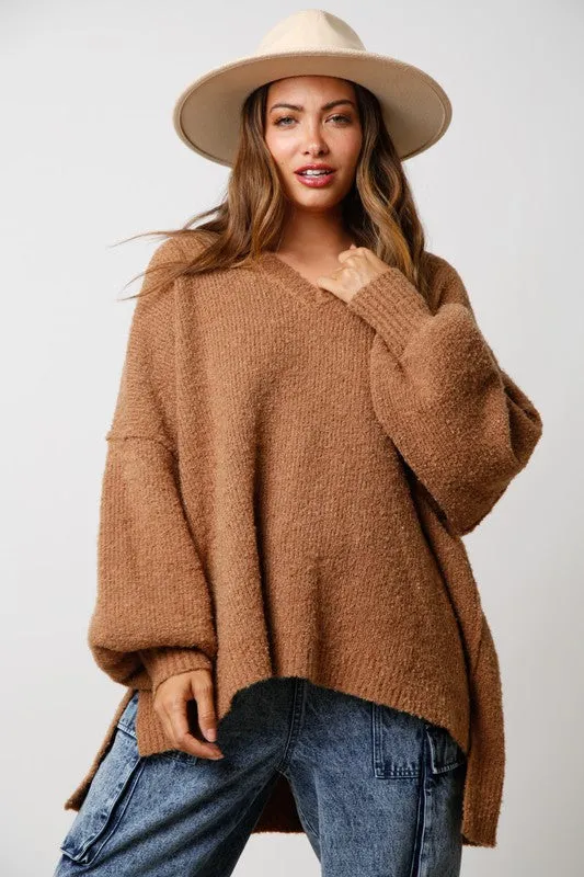 Oversized Perfection Caramel Knit Sweater