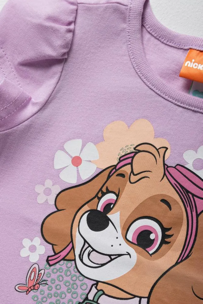 Paw Patrol 2 Pack Short Sleeve T-Shirts Pink & Lilac