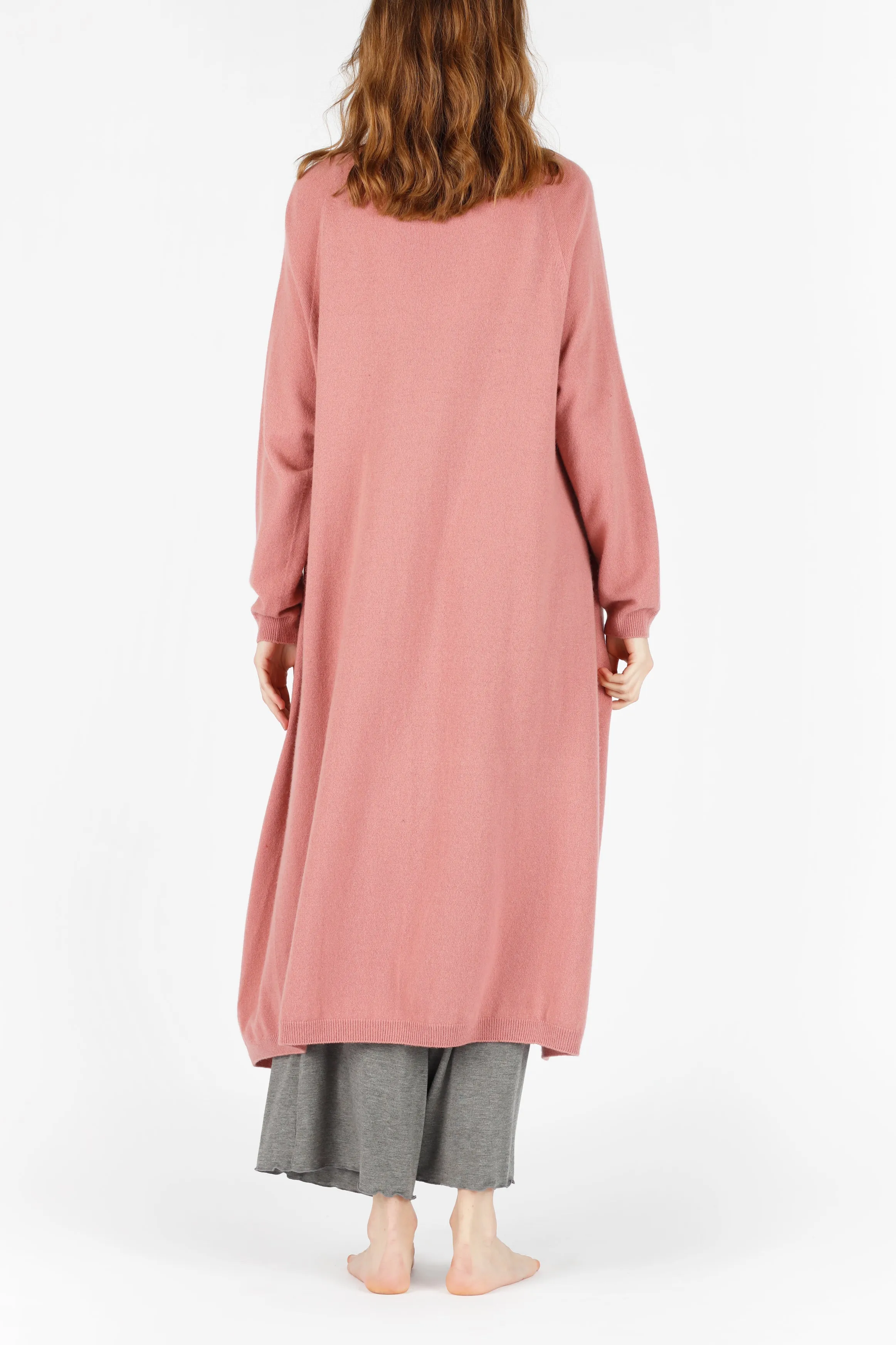 Pink Cashmere Long Cardigan