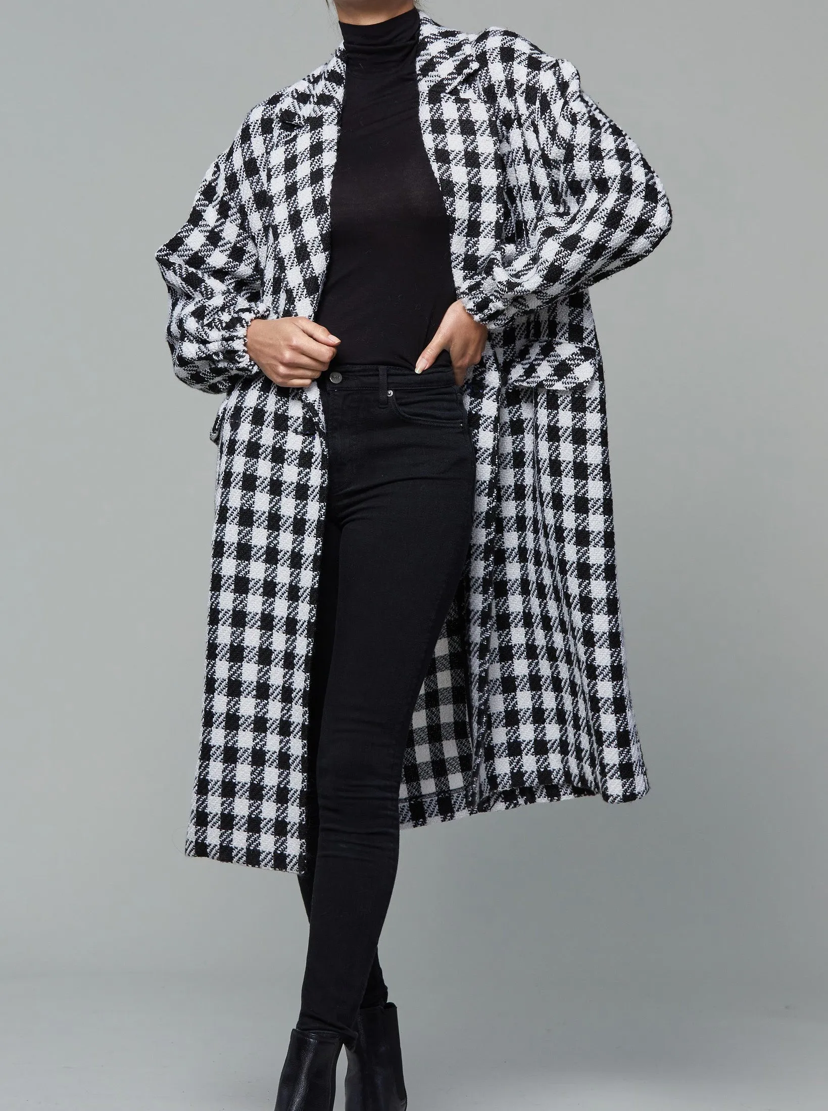 Plaid Trench Coat