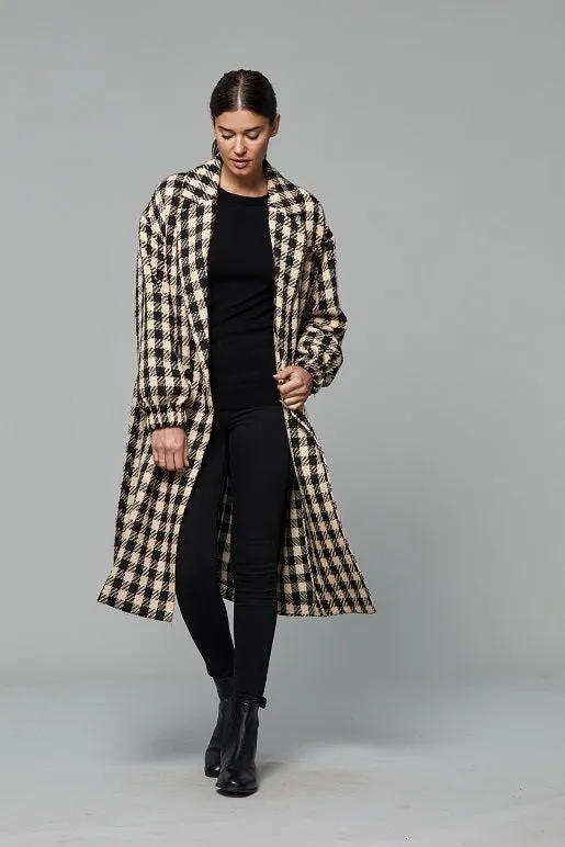 Plaid Trench Coat