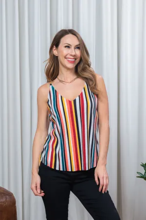 Plisse Pleated V-Neck Multi Color Top w/Full Lining (185532)