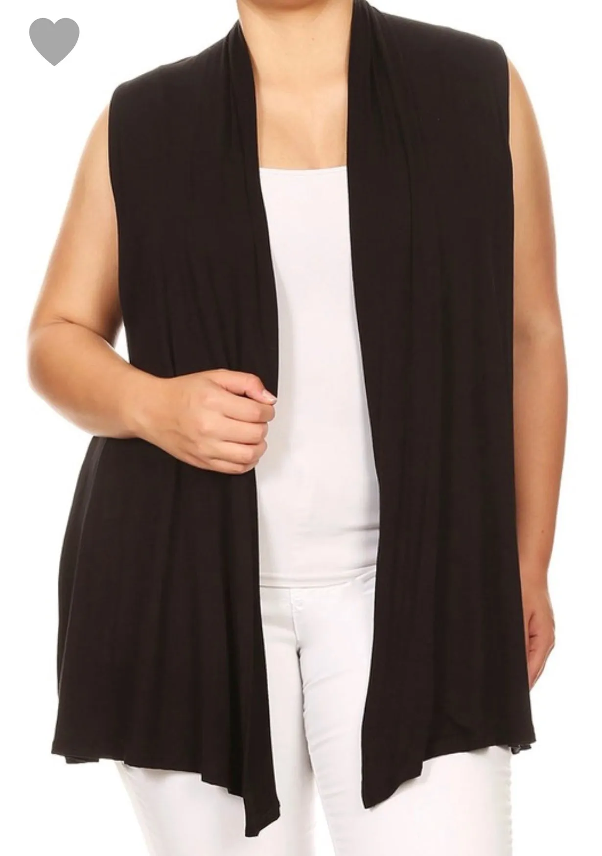 Plus - Basic Sleeveless Cardigan