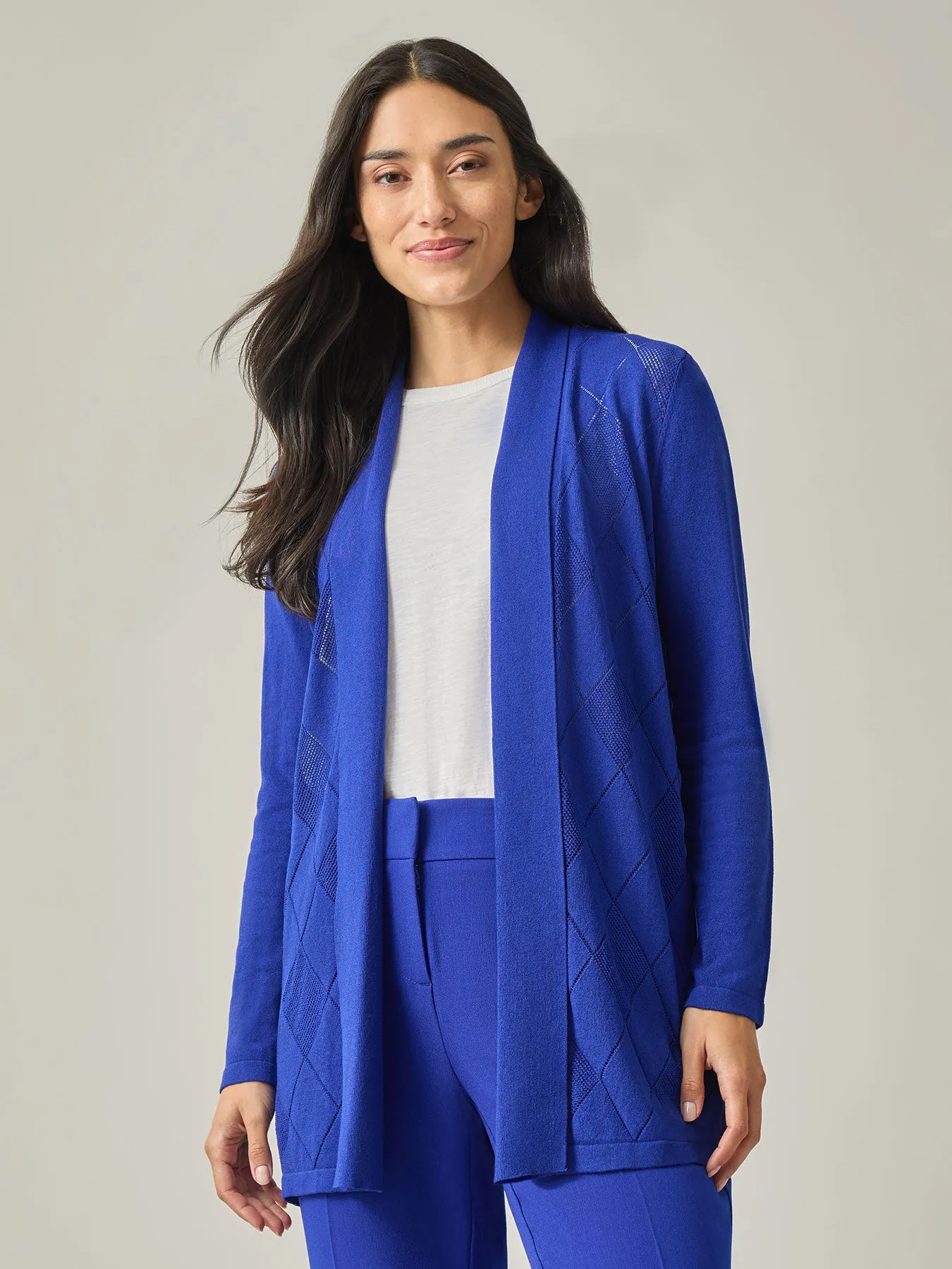 Plus Soft Pointelle Cardigan