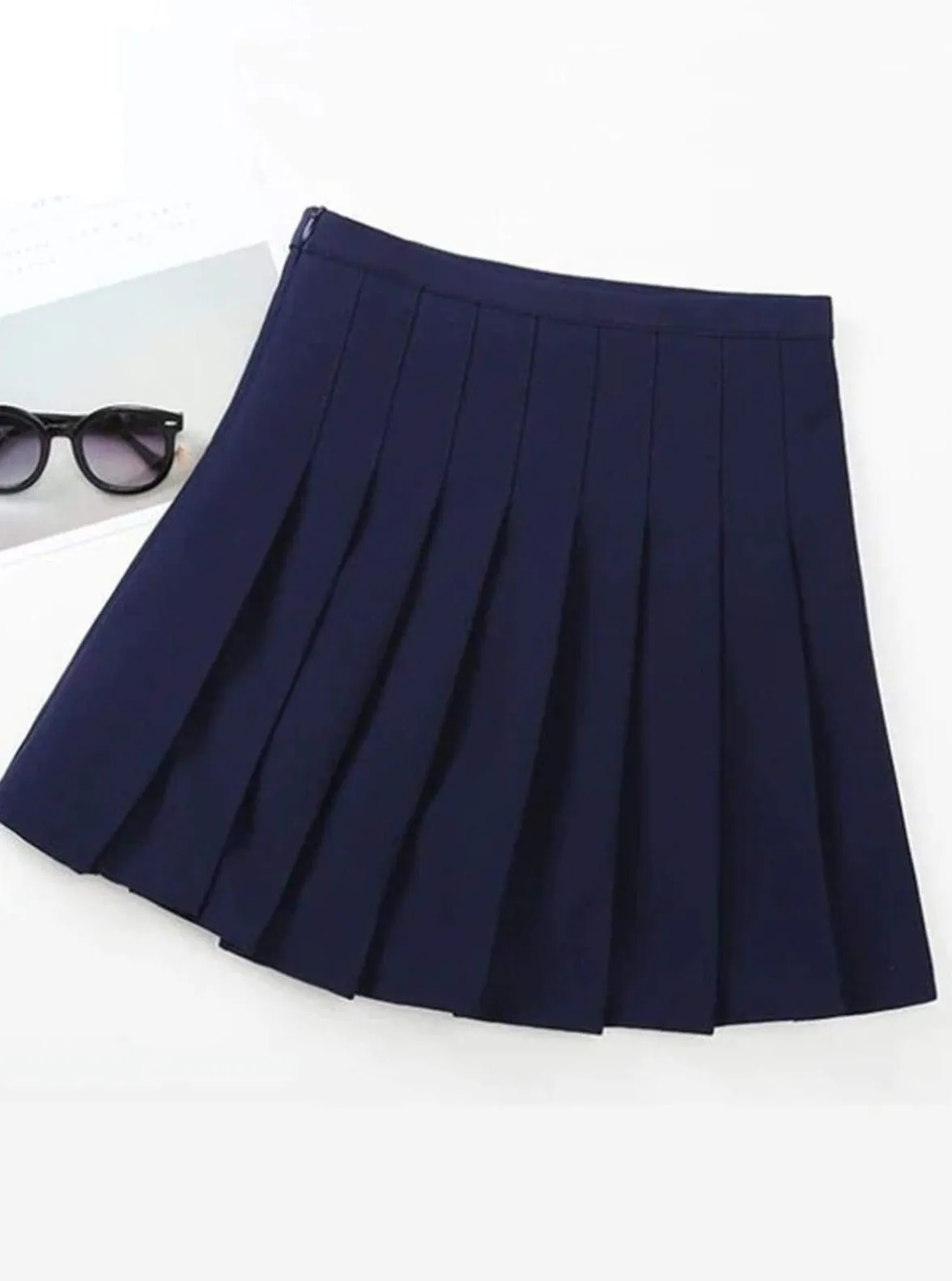 Preppy Casual Pleated Skirt