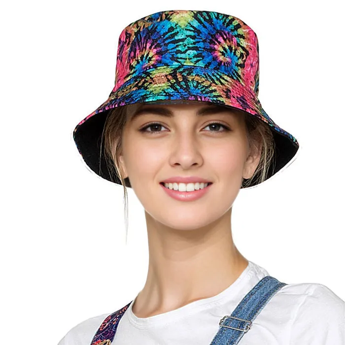 Rainbow Tie Dye Reversible Bucket Hat