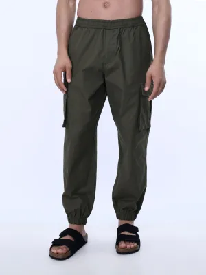 Relaxed Light Cotton Olive Joggers