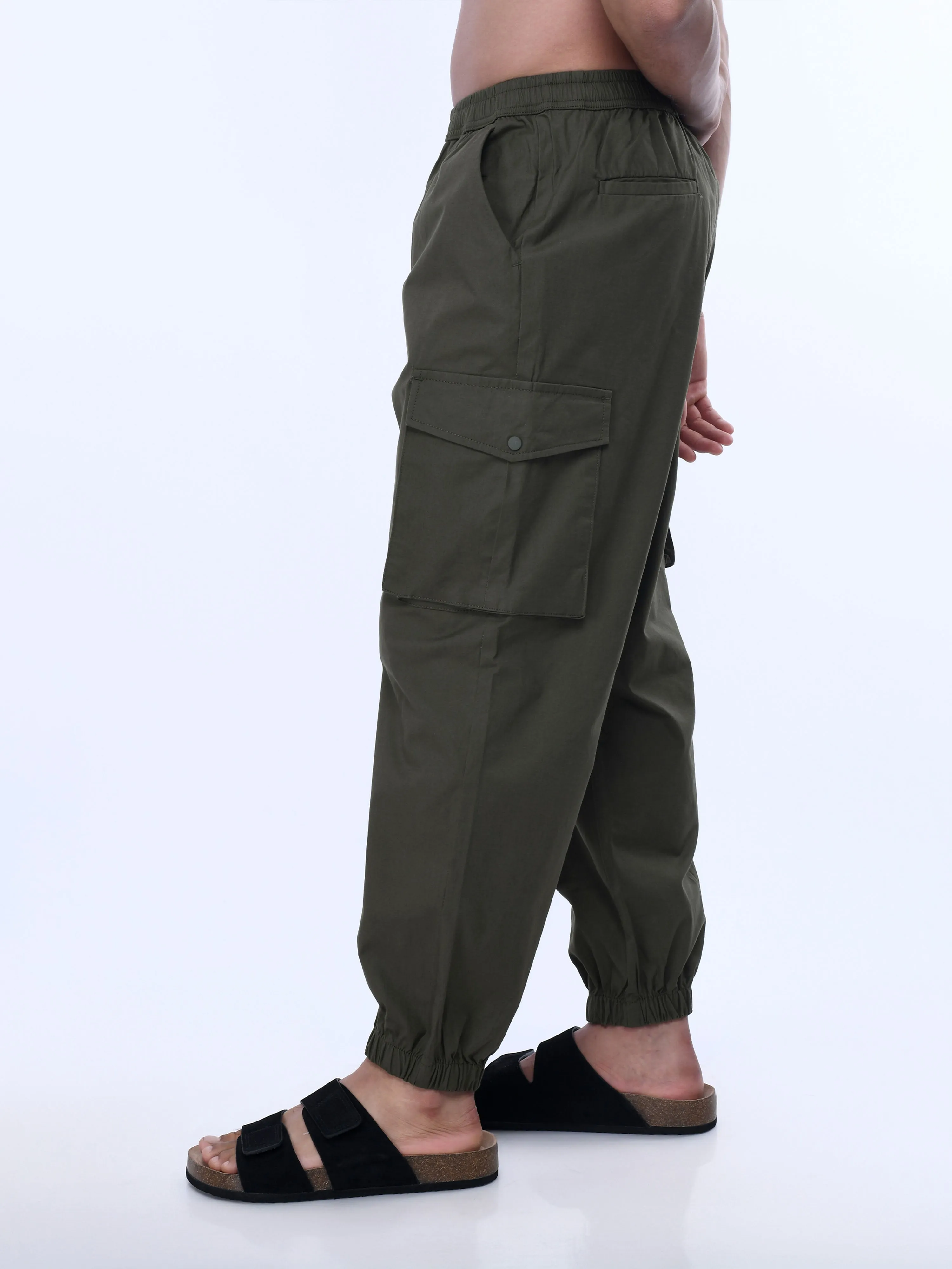 Relaxed Light Cotton Olive Joggers