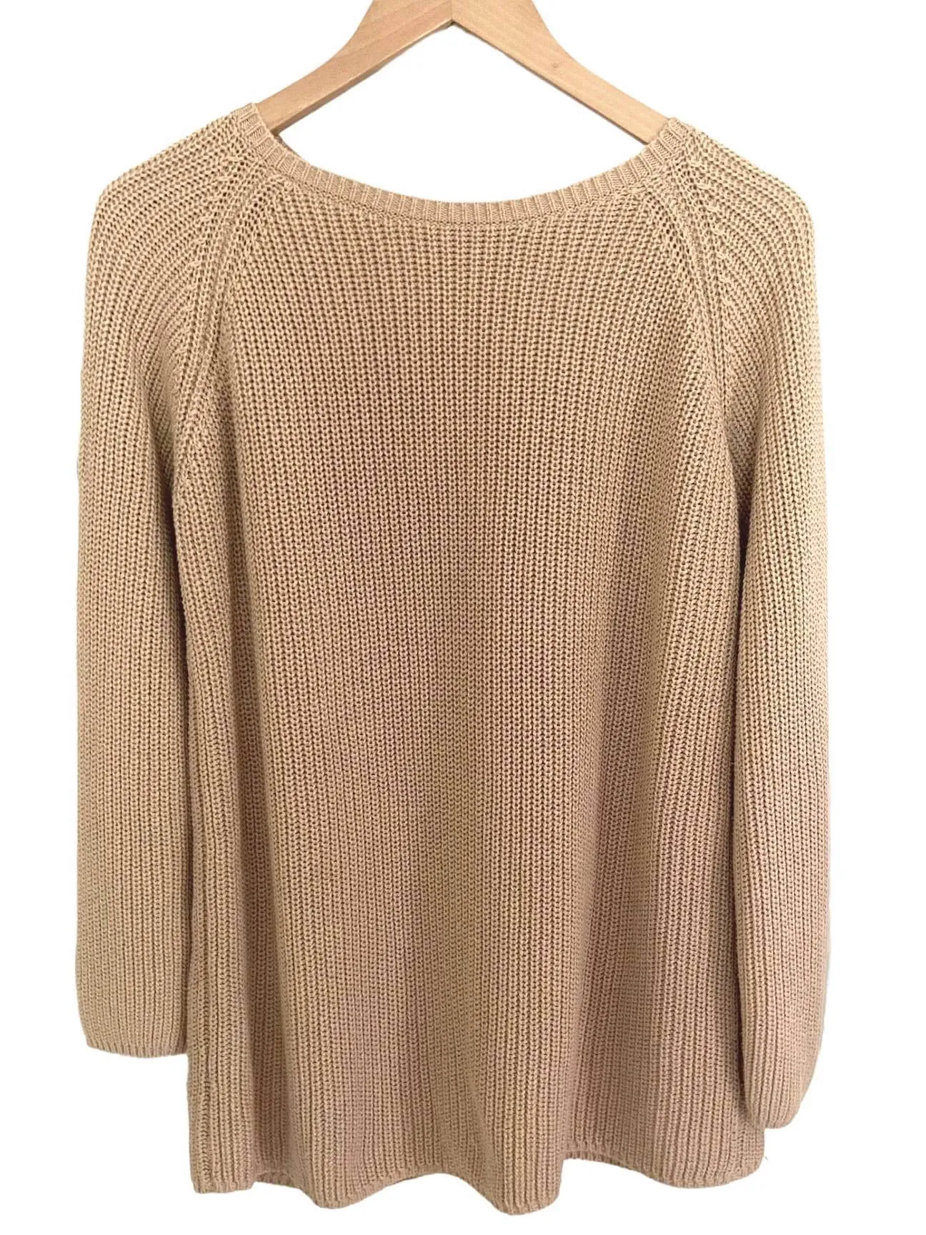 Soft Autumn Sand Split-Back Sweater