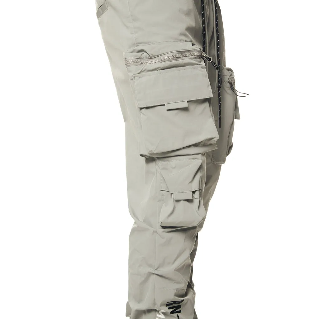 Stacked Utility Windbreaker Cargo Pants - Light Grey