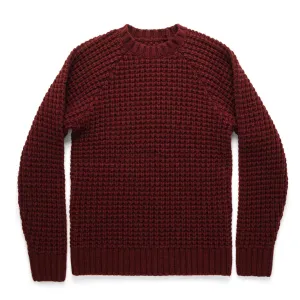 The Fisherman Sweater in Maroon Waffle