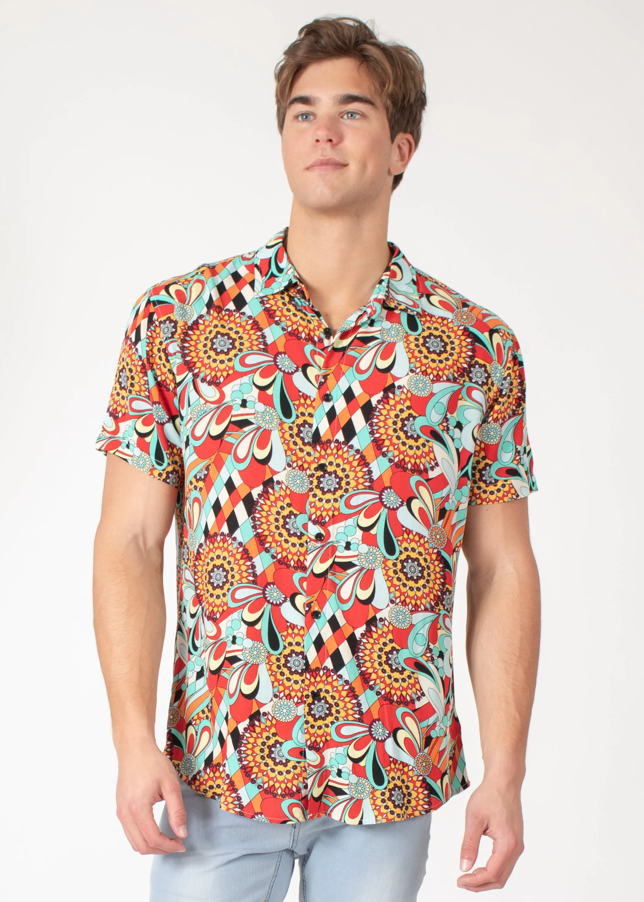 Tropical Abstract Short Sleeve Dress Shirt