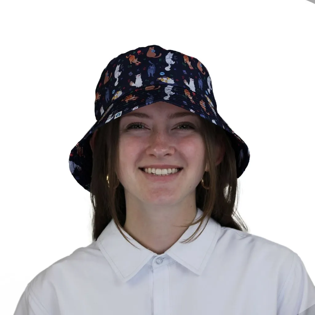 Video Game Cats Dark Bucket Hat