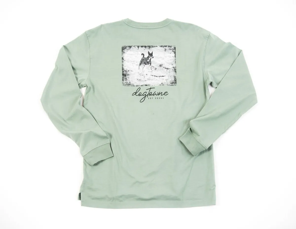 Vintage LS Cotton Tee - Surfing Dog