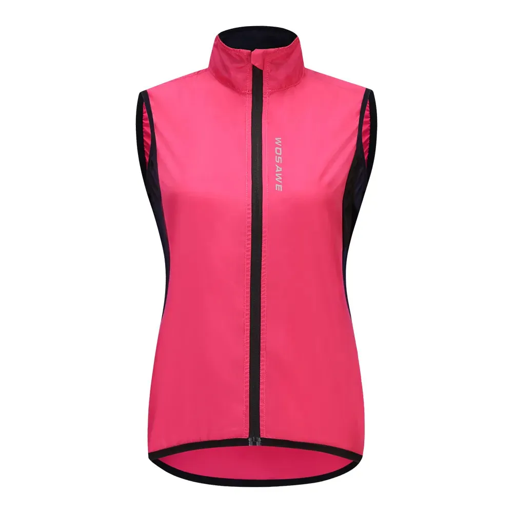 Women's Cycling Jacket Hooded Bike Wind Coat Water Repellent Bicycle Windbreaker Reflective Running Riding Hiking Vest