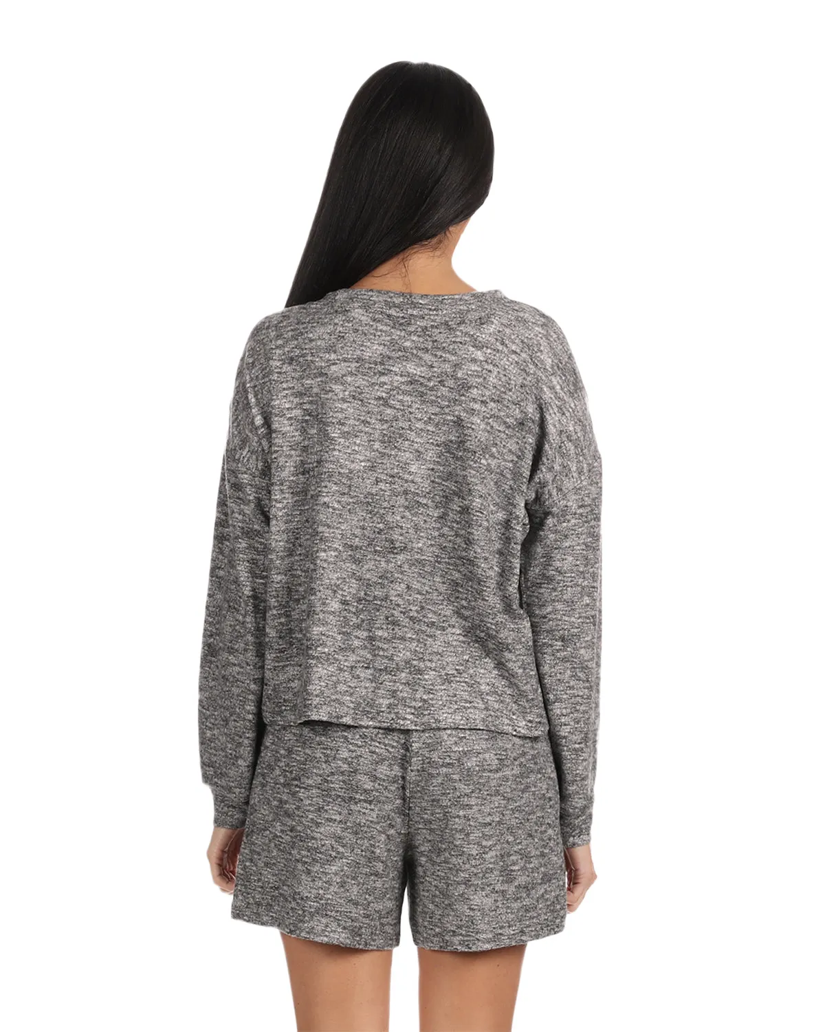 Women's Hacci Matching Short and Long Sleeve Pajama Set